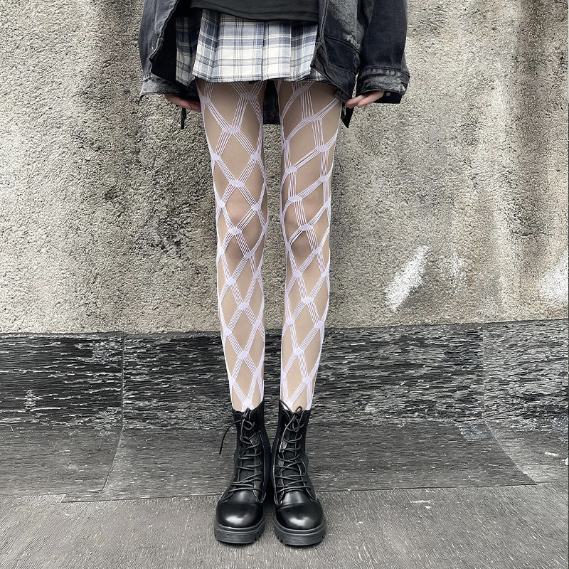 Large Diamond Pattern Nylon Fishnet Stockings Sexy Lingerie Pantyhose