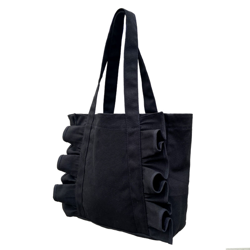 Sweet Ruffle Side Briefcase Tote With Large Capacity For Women