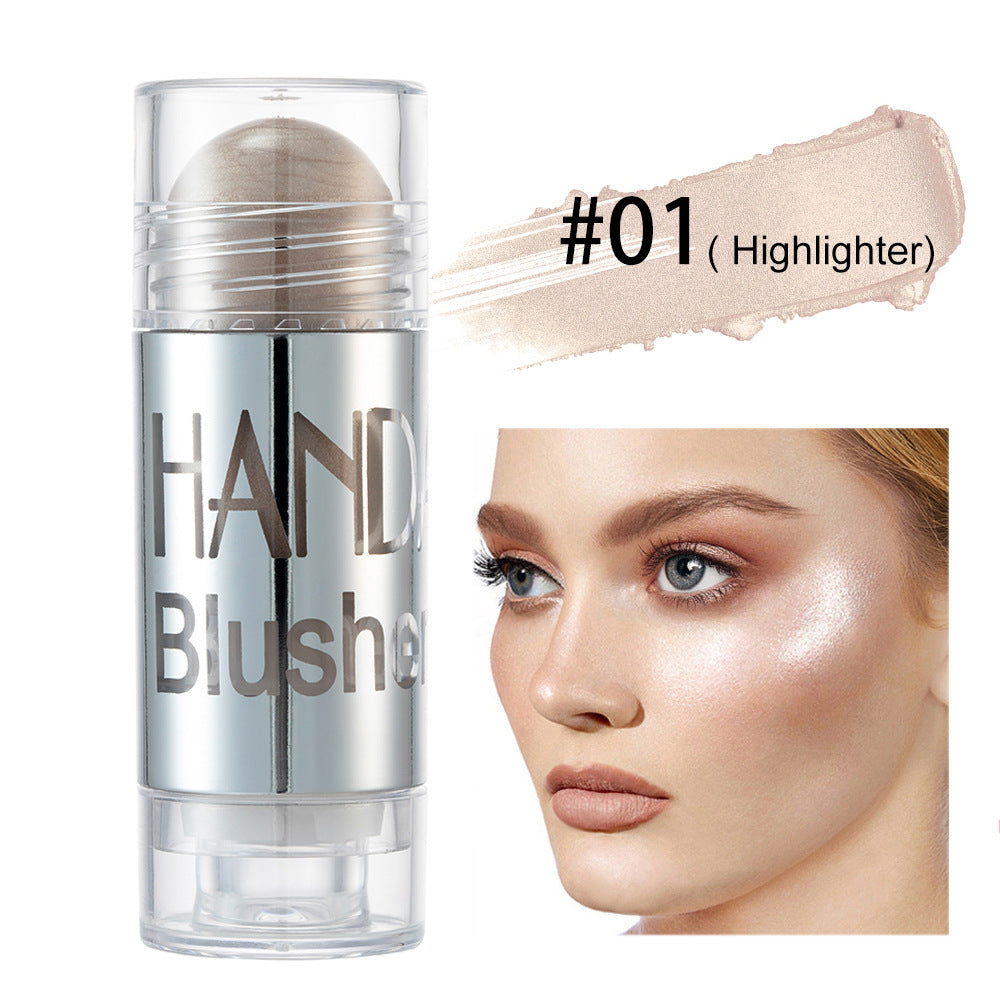 Handaiyan Cheek Blusher Shimmer Blush Stick Highlighter Bronzer Contour Cream Long-lasting Facial Make Up Cosmetics