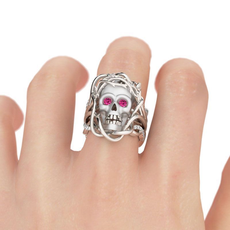 Unisex Skull Glowing Eyes Fashion Punk Ring