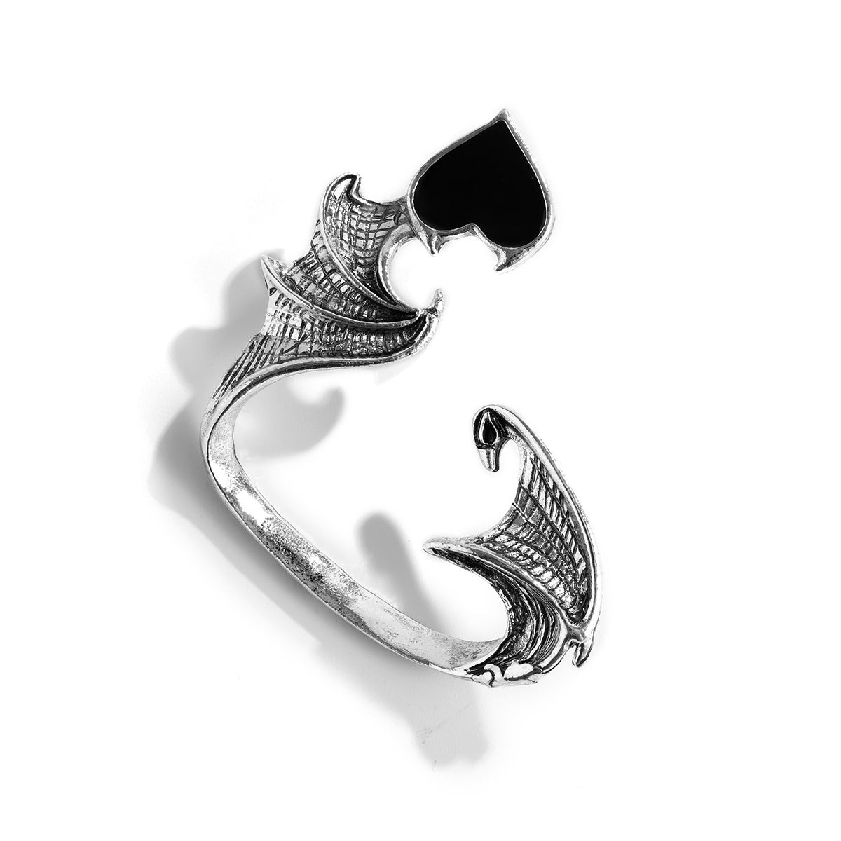 Dragon Wing With Black Heart Ear Cartilage Clip