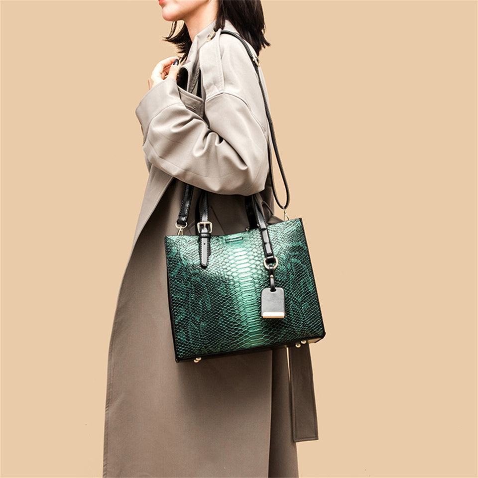 Snake Print Reptile Fashion Large Capacity Women's Handbag