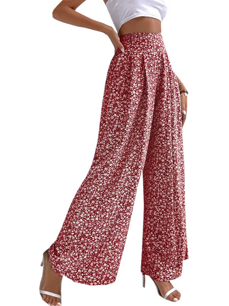 Loose print pants with waist tucked in
 HW5N82ZVVB