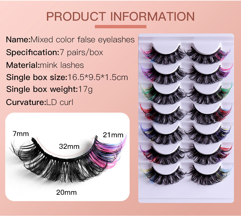 High Quality Mink Hair Colorful Thick And Curly Eyelashes