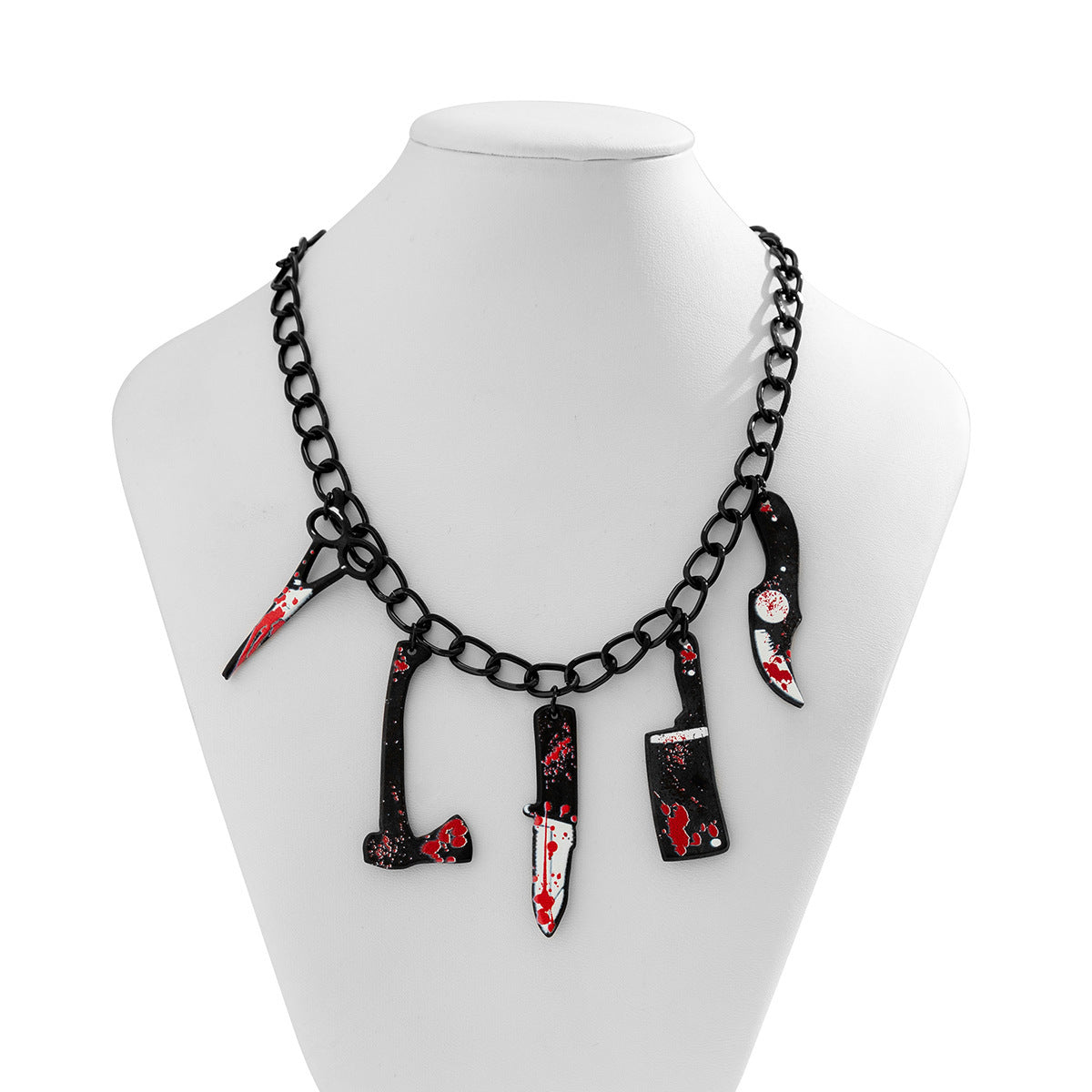 Novelty Horror Chain And Instruments Costume Jewelry Punk Rock Statement Necklace