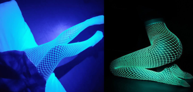 Luminous UV Glow Fishnet Stockings Sexy Lingerie Pantyhose