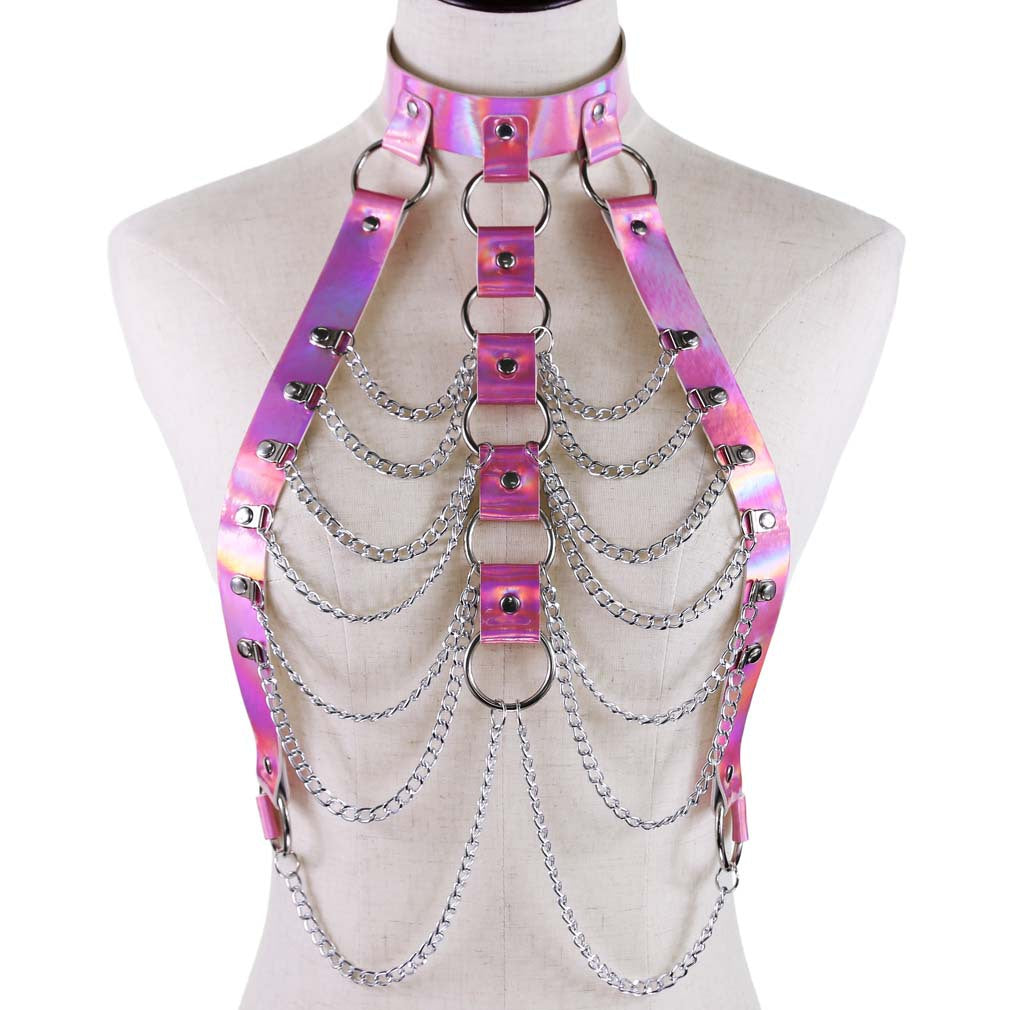 Laser Cut Chain Festival Choker Body Jewelry Fashion