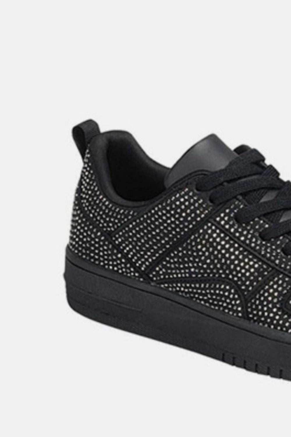 Forever Link Rhinestone Platform Flat Sneakers in Black