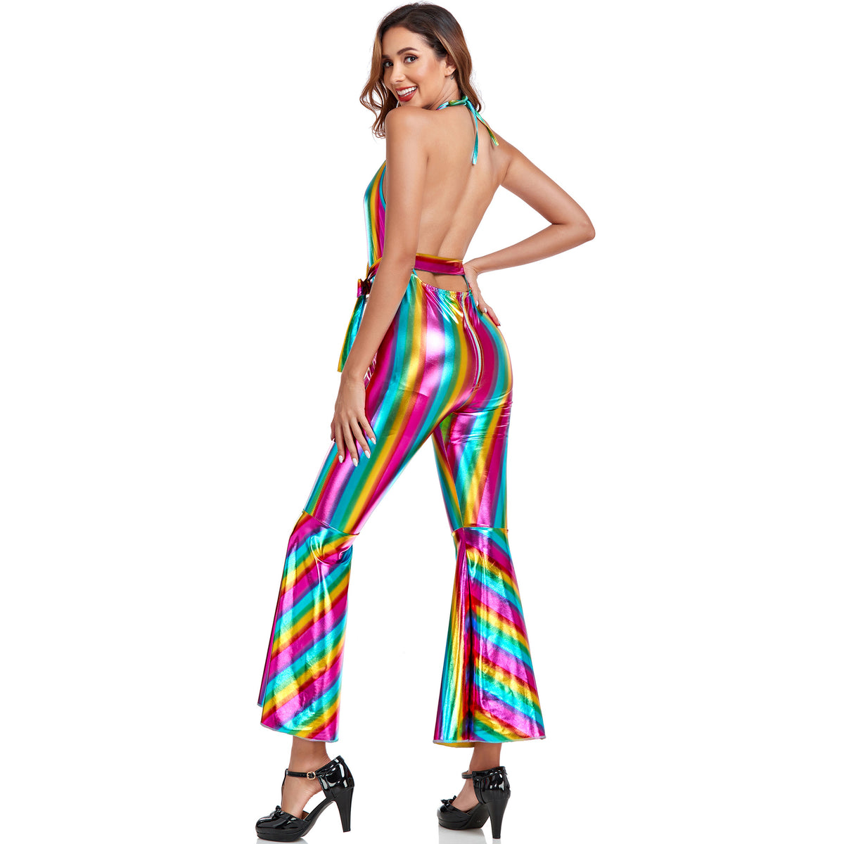 Rainbow Disco For Days Jumpsuit Performance Cosplay Costume