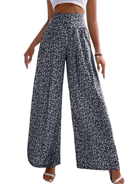 Loose print pants with waist tucked in
 HW5N82ZVVB