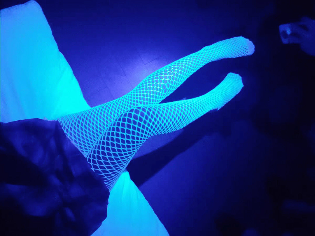 Luminous UV Glow Fishnet Stockings Sexy Lingerie Pantyhose