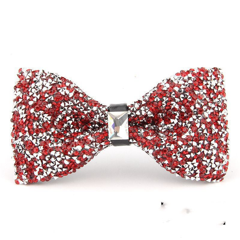 Starry Rhinestone Banquet Dress Knot Bow Diamond Tie