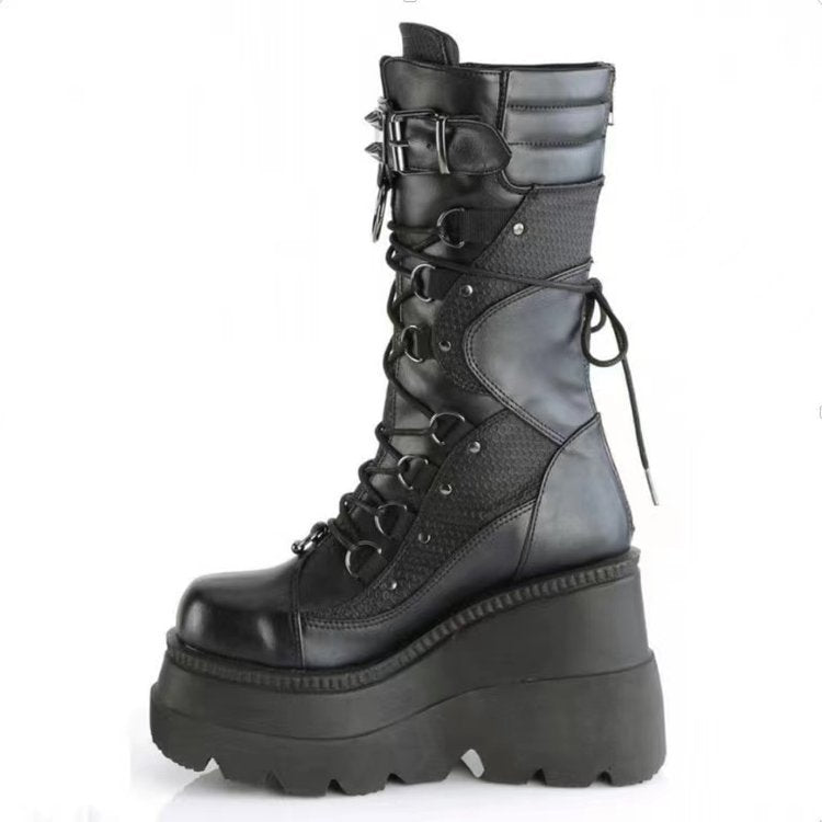 Plus Size Punk Style Street Platform Mid-tube Women's Boots