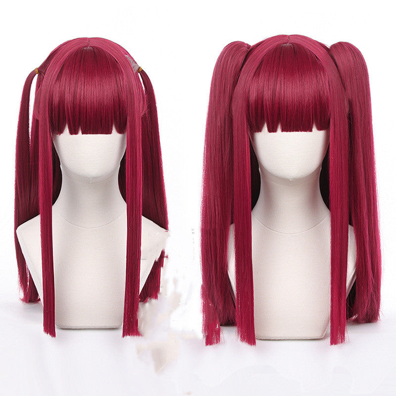 Red Cosplay Wig With Two Style Options