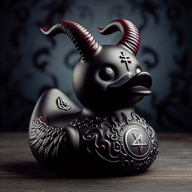 Duckieville Duck Resin Collection: Satanic, Punk, Gothic, and Rock 'n Roll Ducks - Perfect Additions for Mrs.<br> Valentina's Eccentric and Dark-Themed Display