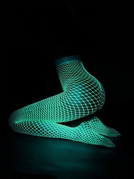 Luminous UV Glow Fishnet Stockings Sexy Lingerie Pantyhose