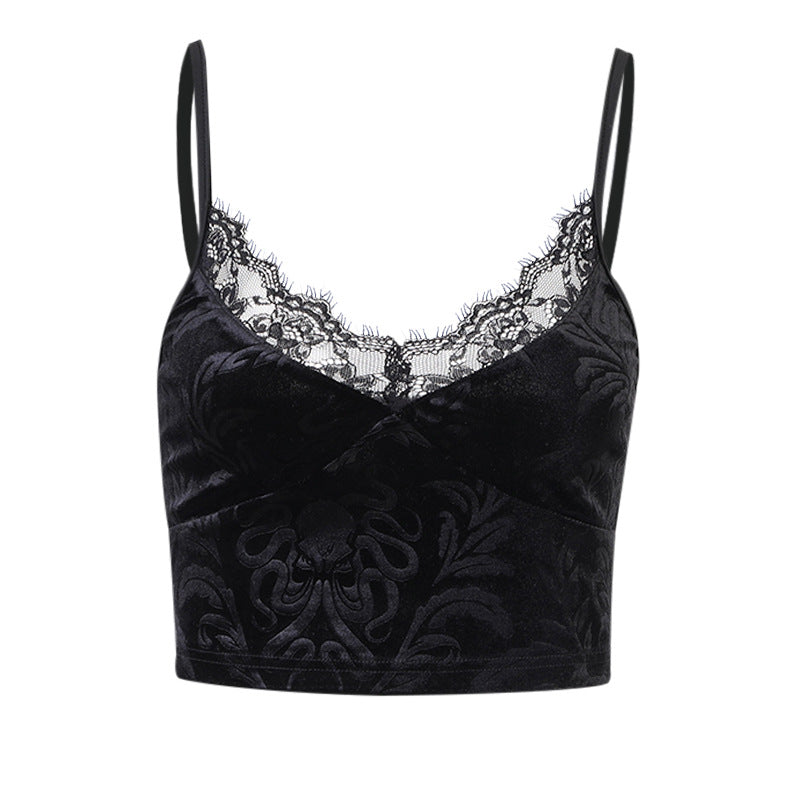 Gothic Lace Sexy Crop Top Camisole Tank Top