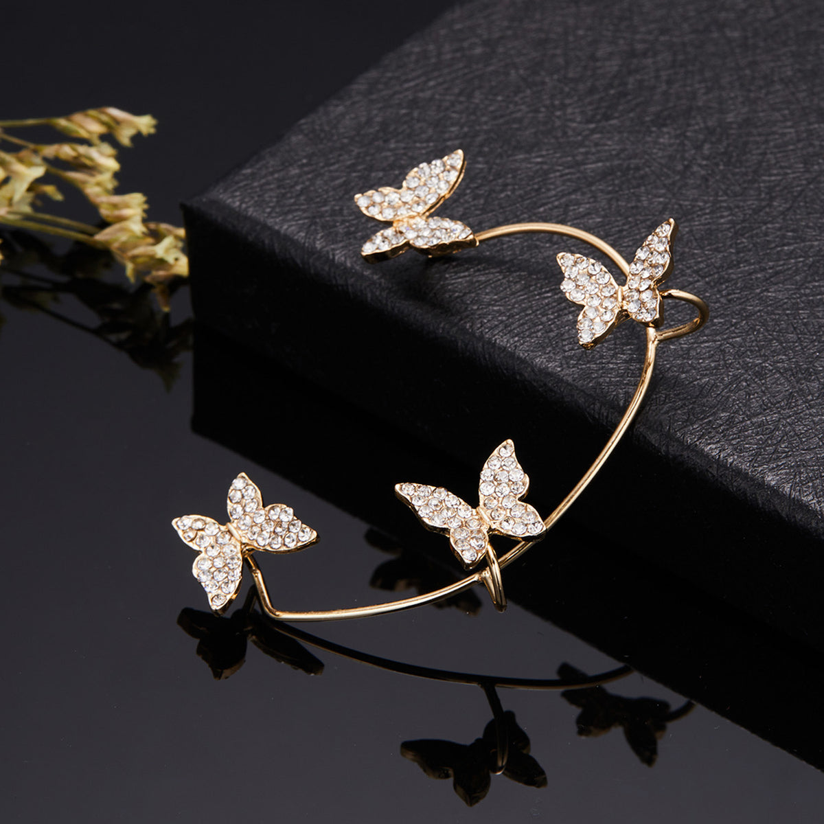 Super Flash Butterfly Ear Clip and Ear Hook Earrings