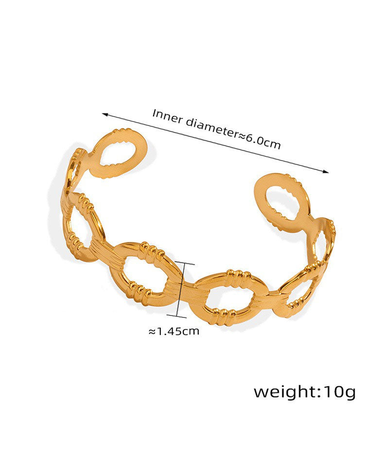 18K gold light luxury fashionable O-shaped design versatile bracelet