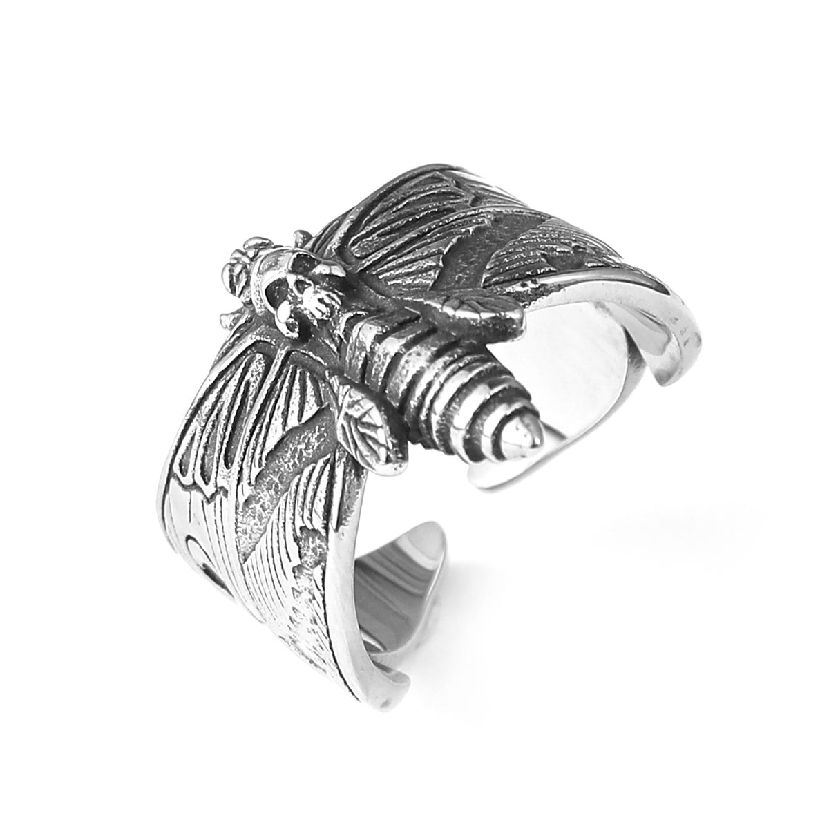 Classic Gothic Death Moth Stainless Steel Trendy Unisex Ring