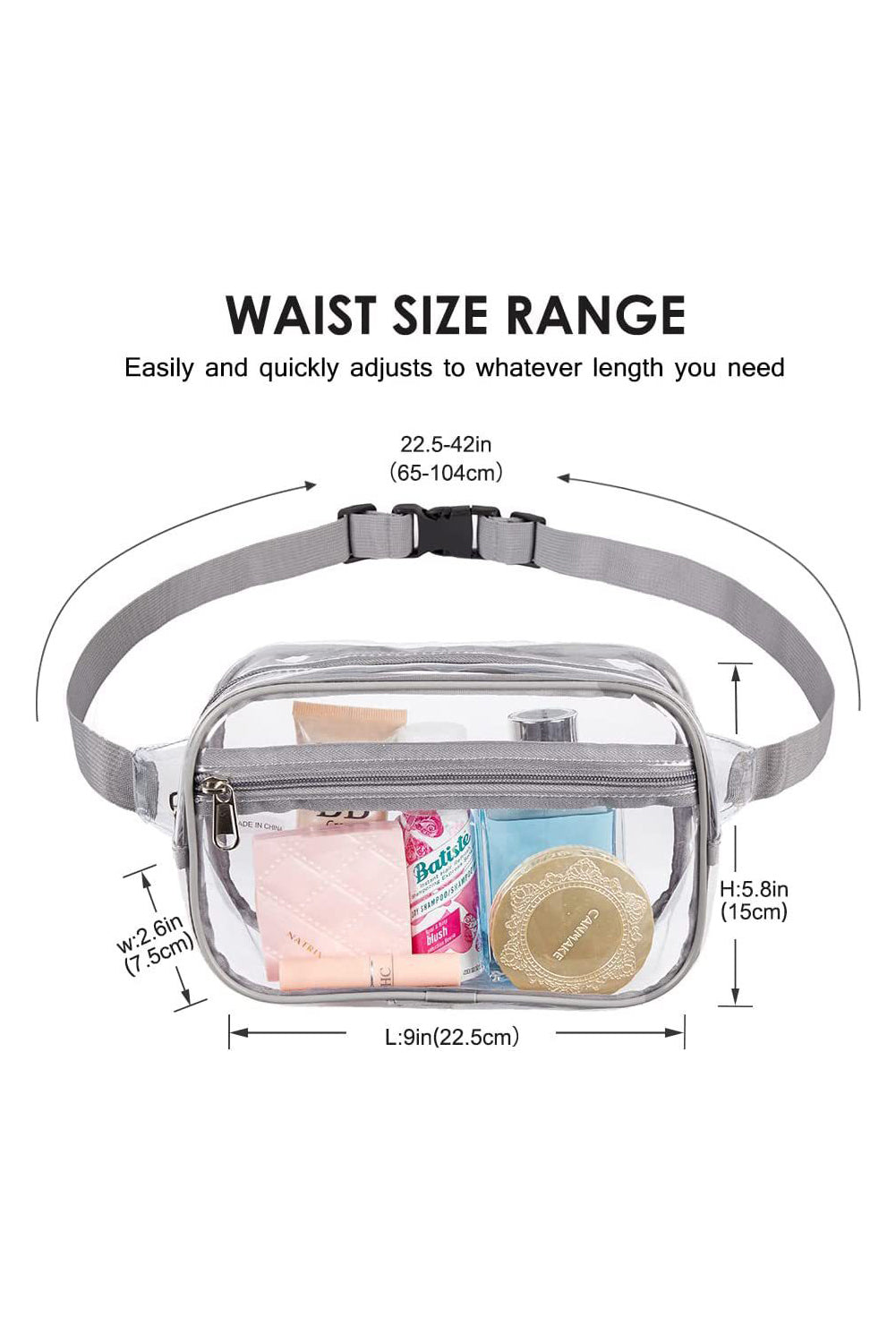 Black Clear PVC Adjustable Strap Crossbody Bag