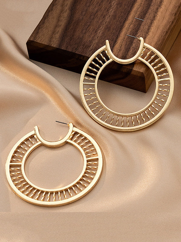 Geometric Hollow Solid Color Drop Earrings