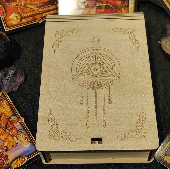 Wooden Tarot Storage Box Decoration Dense Ply Board