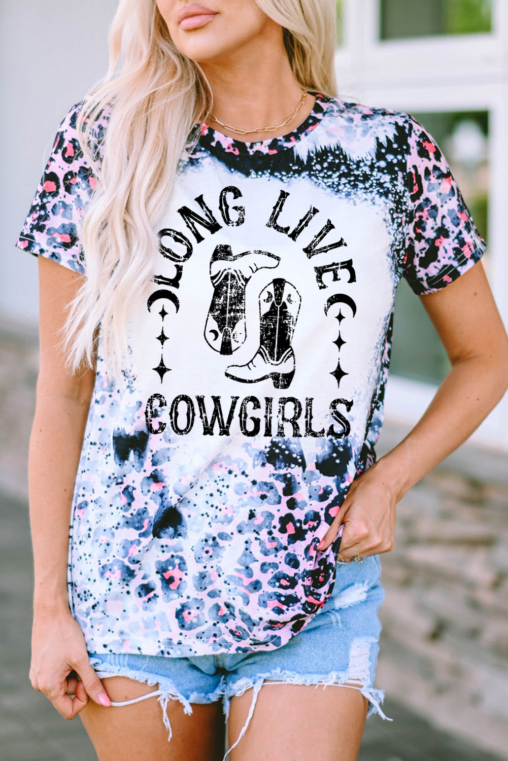 Long Live Cowgirls Graphic Round Neck Short Sleeve T-Shirt