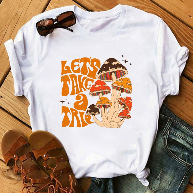 Let’s Take A Trip Retro 90’s Fashion Graphic Printed Tee