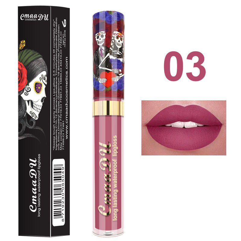 Luminescent Metallic Pearlescent Skull Liquid Lipstick