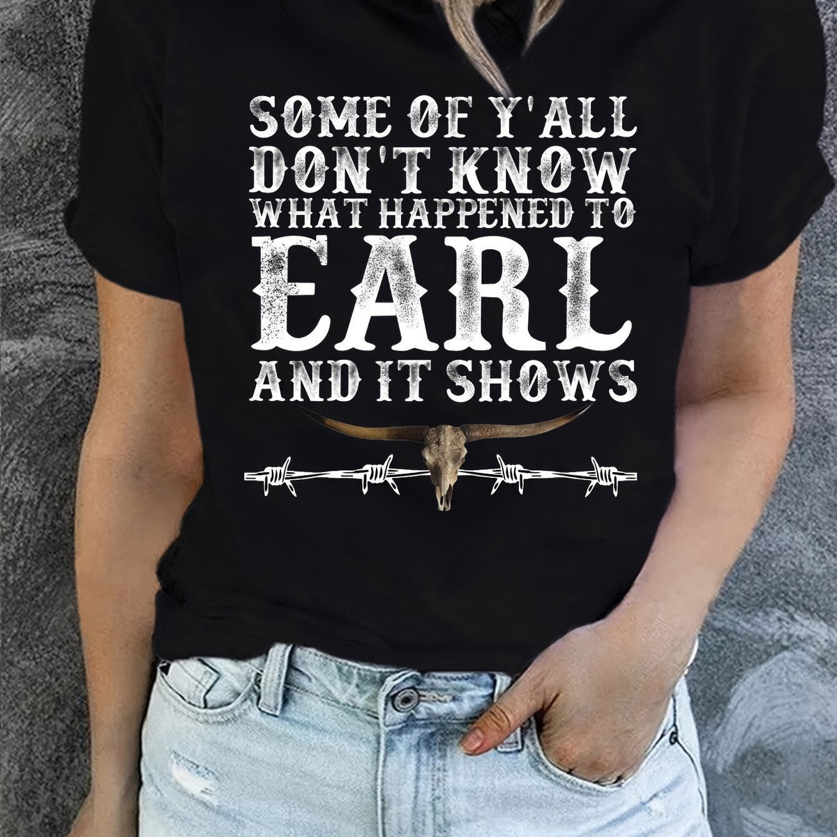 What Happened To Earl Casual Round Neck Short Sleeved Graphic Tee Shirt