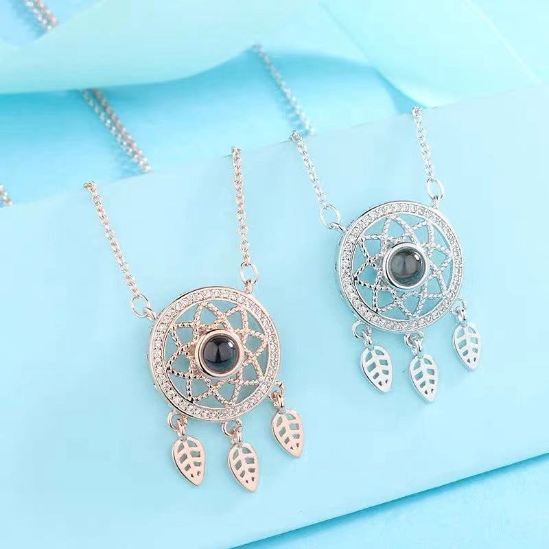 Elegant fashion dream catcher design projection necklace