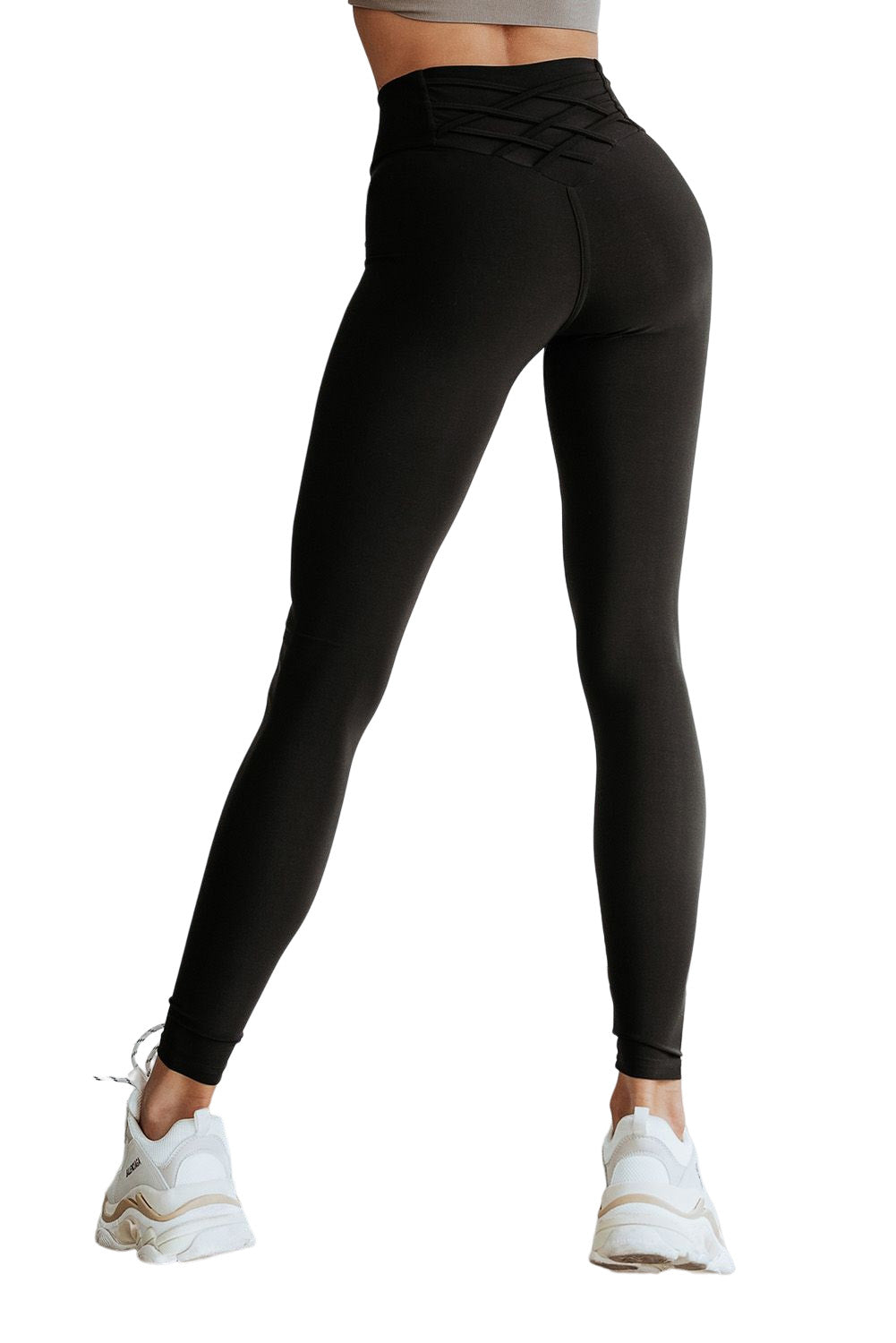 Apricot Criss Cross Tummy Control Casual High Waist Leggings