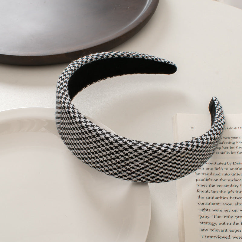 Retro Houndstooth Fabric Sponge Headband