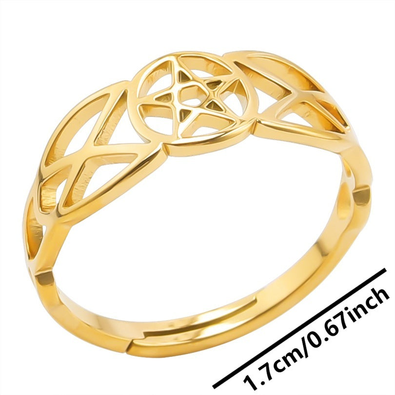 Unisex Star Open Adjustable Ring