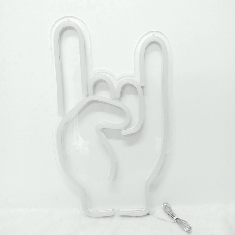 Creative Gifts Rock Gestures Neon Sign Wall Decorations Neon Decorative Lights