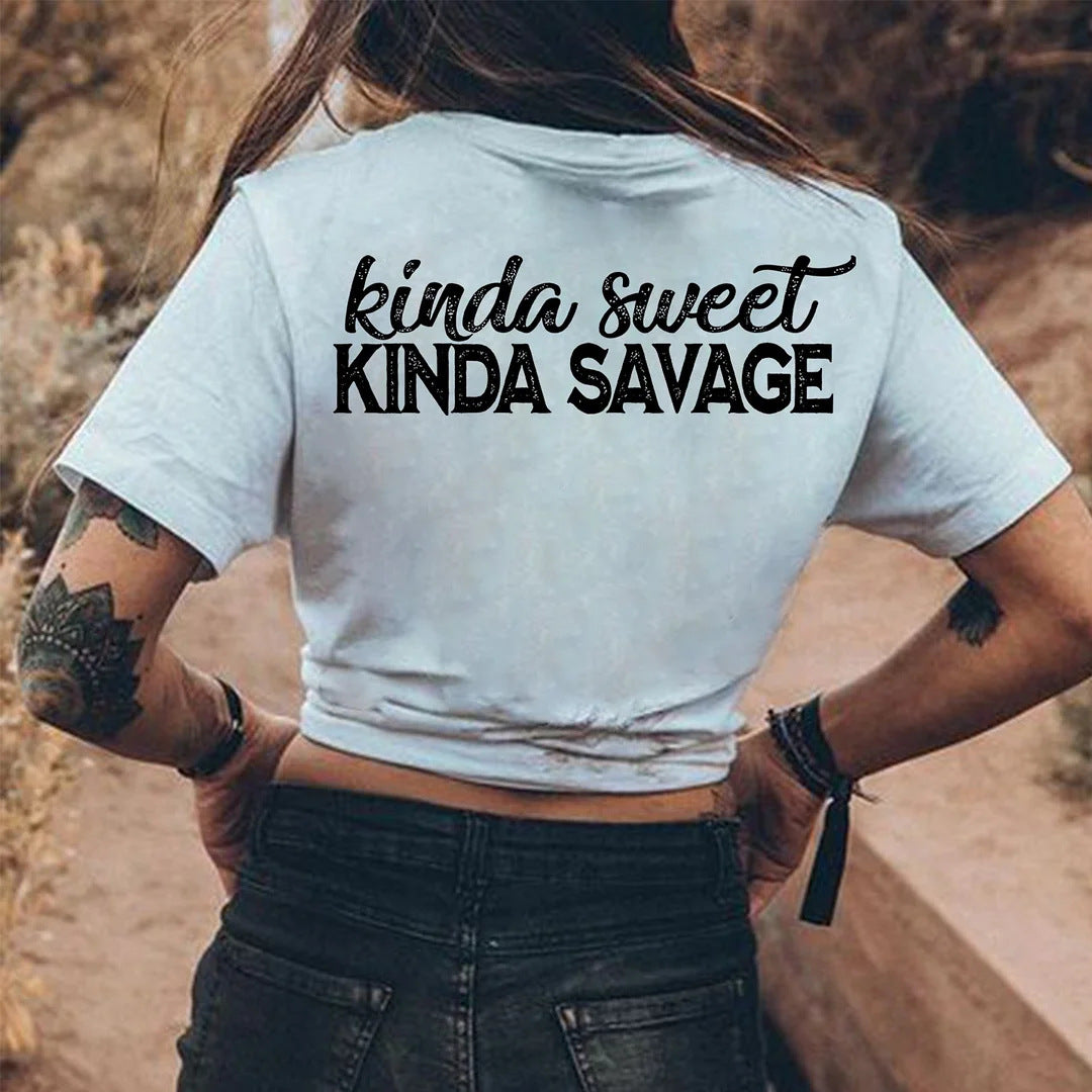 Kinda Sweet Mostly Savage Graphic Print Tee