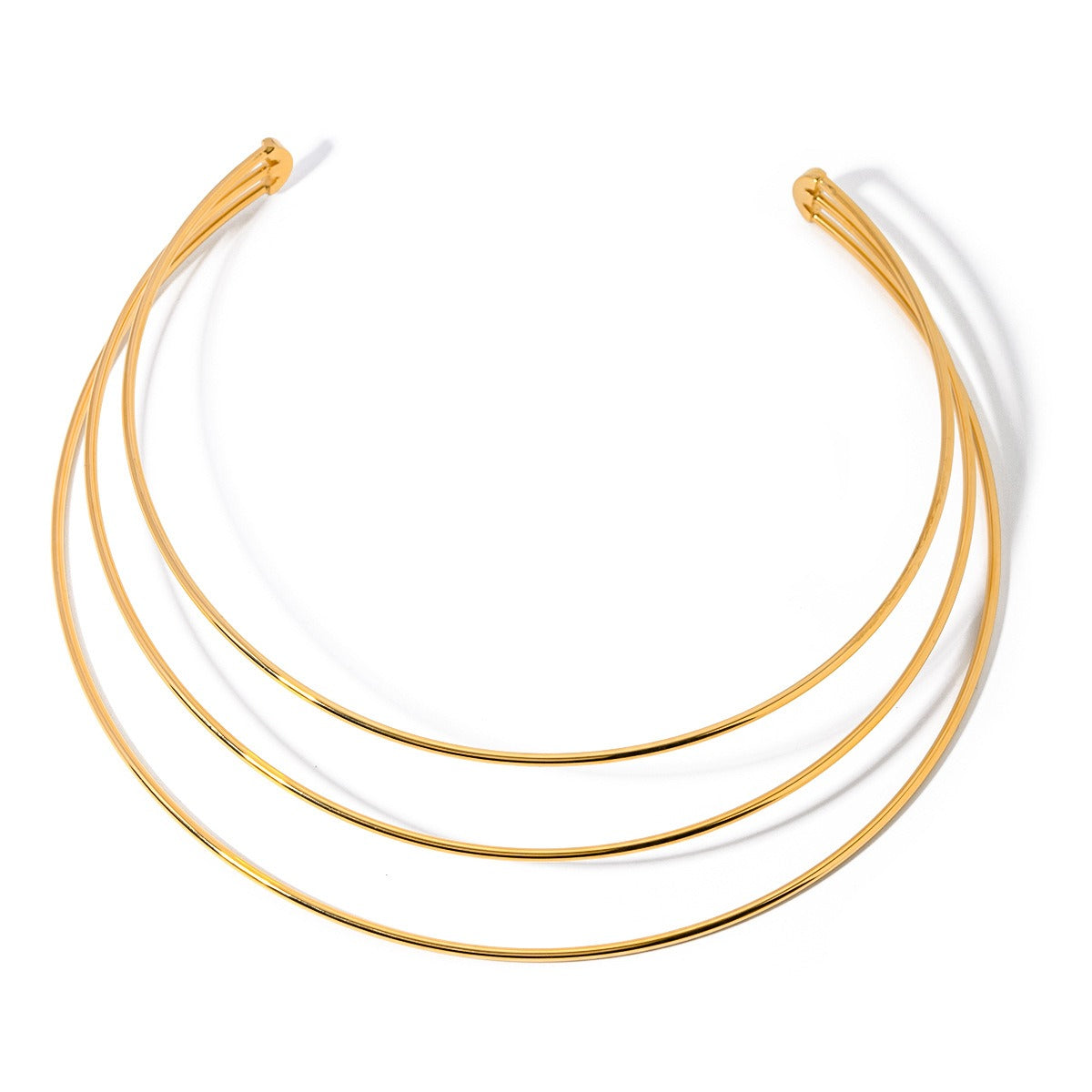 18K gold simple personalized multi-layer design necklace