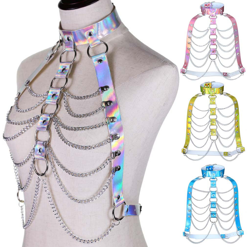 Laser Cut Chain Festival Choker Body Jewelry Fashion