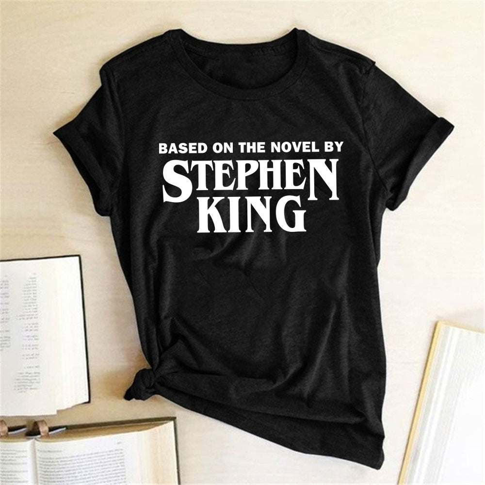 Based On The Novel By Funny Casual Round Neck Short Sleeved Graphic Print Tee Shirt