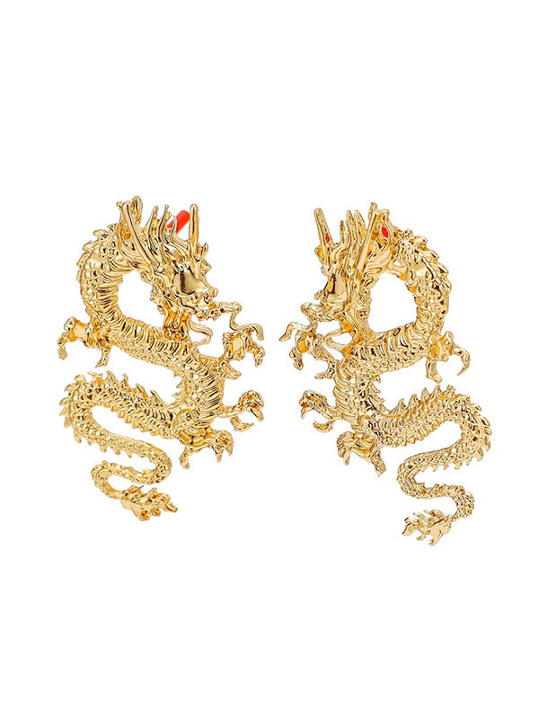 Dragon Shaped Solid Color Drop Earrings