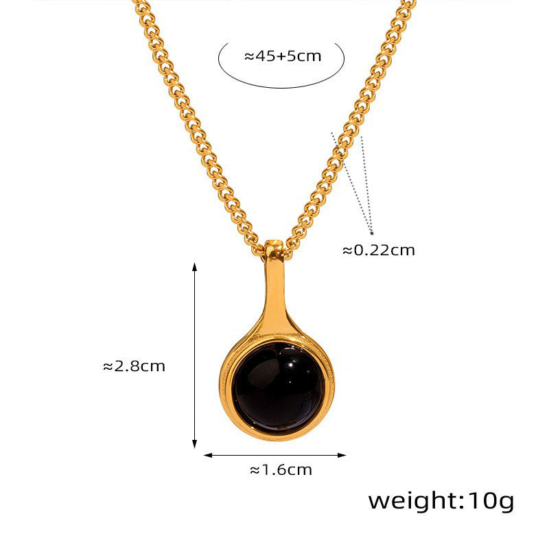 18K gold exquisite and fashionable clavicle chain inlaid with gemstone design light luxury style necklace