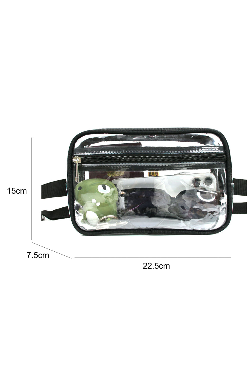 Black Clear PVC Adjustable Strap Crossbody Bag