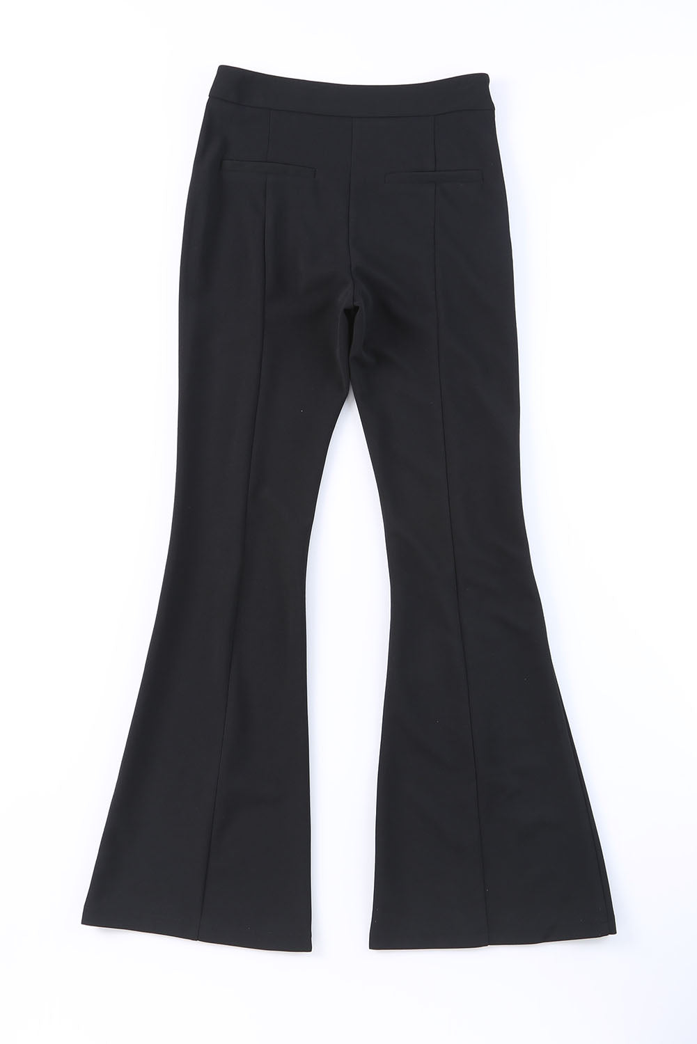 Black Split Hem High Waist Slim Fit Pants