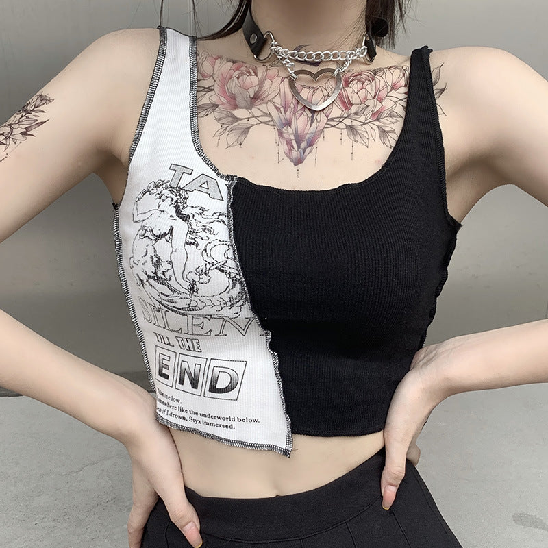 Punk Rock Goth Girl Graphic Printed Tank Tops and Tee Shirts Various Style Sexy Summer Festival Fashion Crop Tops