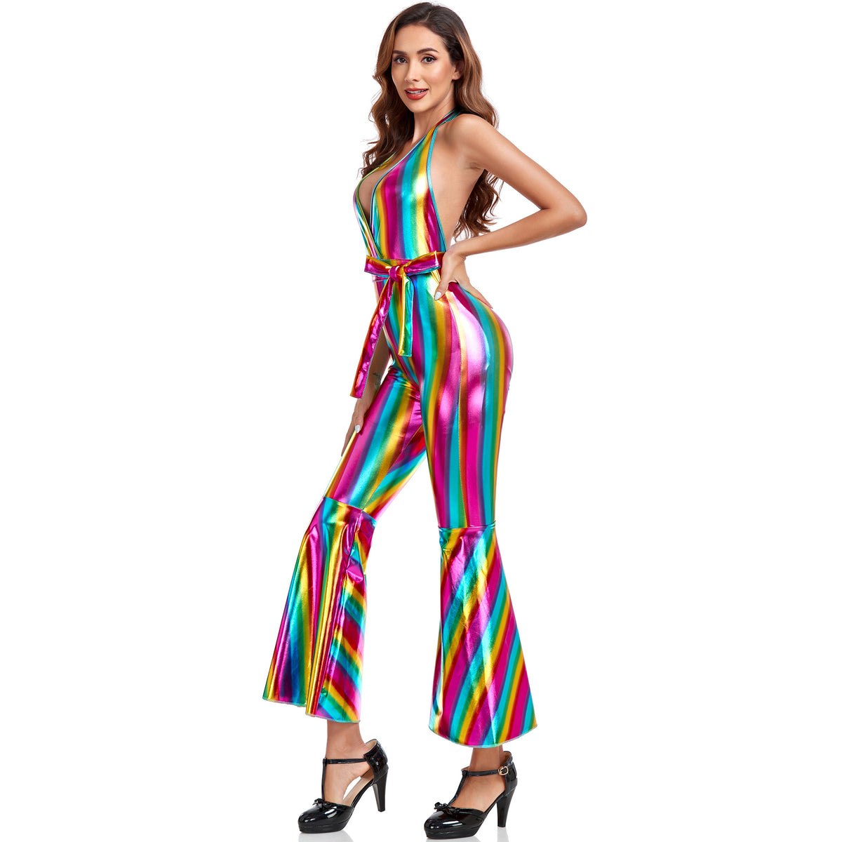 Rainbow Disco For Days Jumpsuit Performance Cosplay Costume