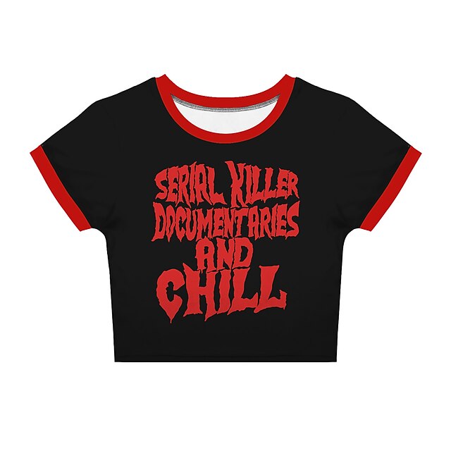 Gothic Serial Killer Crop Top: Unleash Your Dark Side with This Anime-Inspired Street Style