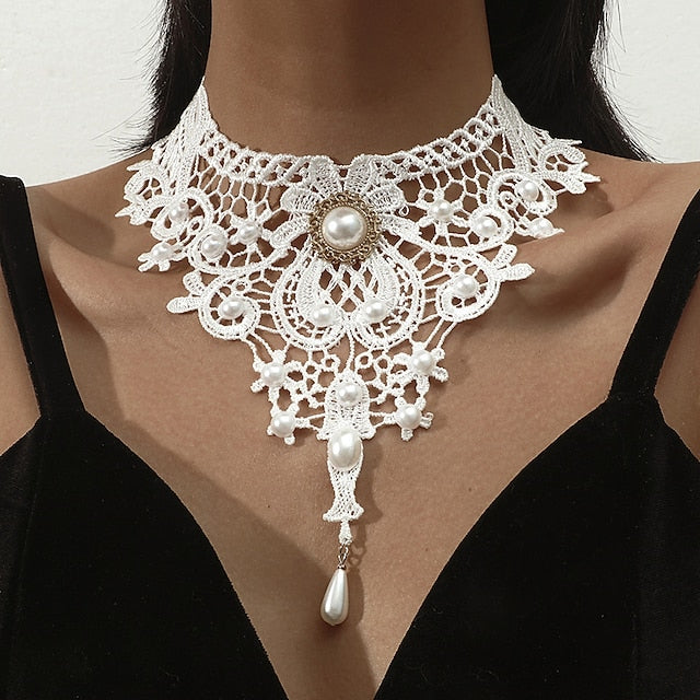 Sexy Punk Gothic Lace Choker Necklace for Women - Perfect for Disco, Cosplay, and Carnivals