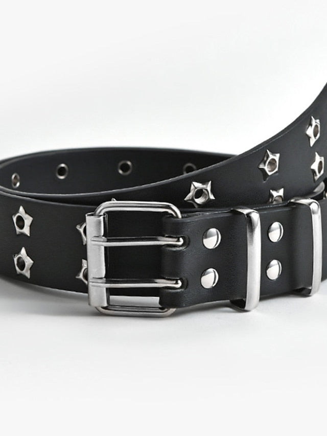 Double Row Punk Star Gas Me Up Starry Eye Retro Edgy Belt