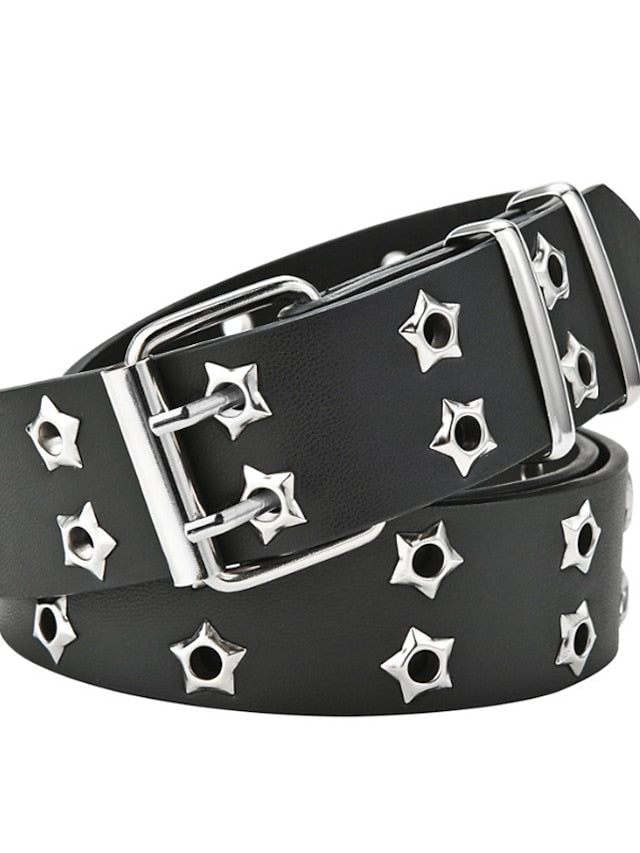 Double Row Punk Star Gas Me Up Starry Eye Retro Edgy Belt